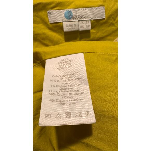 Boden Yellow Floral Paisley Cotton Fit & Flare sleeveless summer Dress Size 8P - Picture 12 of 16